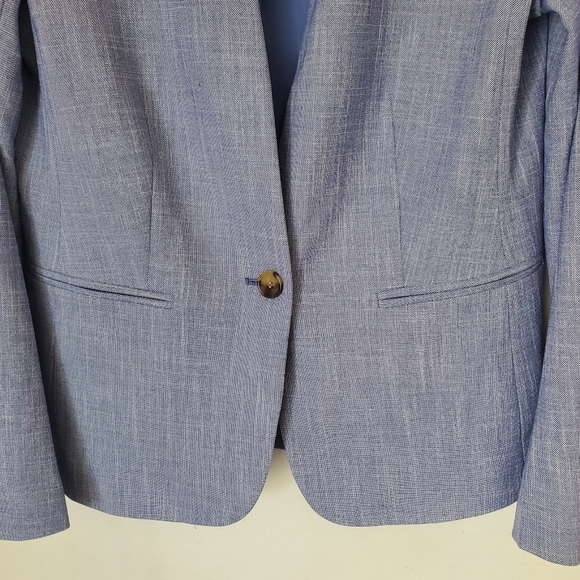 Ann Taylor Cutaway Blazer in Cross Weave Blue Size 4 NWT - Picture 15 of 15
